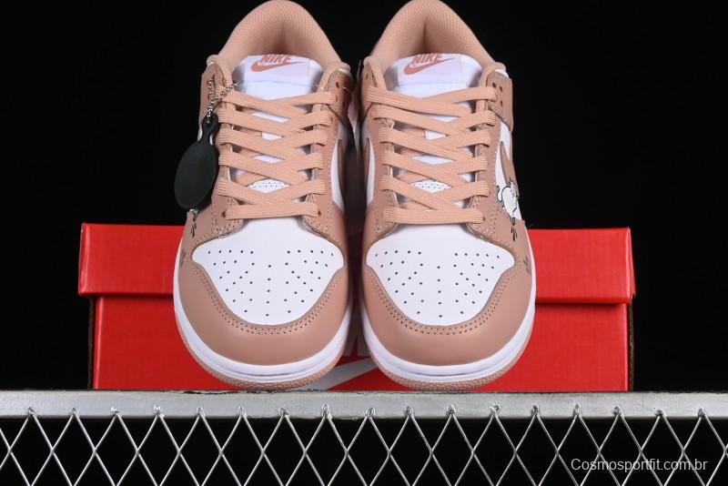 Nike Dunk Low SB Casual Sneakers with Knit Cat and Rose Pink Design - DD1503-118