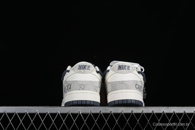 Nike SB Dunk Low Gucci Collaboration - Lace-Up Ash Anniversary High-End Custom Low-Top Casual Sneakers - SJ2068-263