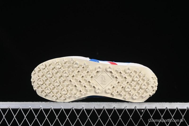 Onitsuka Tiger Vintage Runner Sneakers - White/Grey with Blue & Red Accents